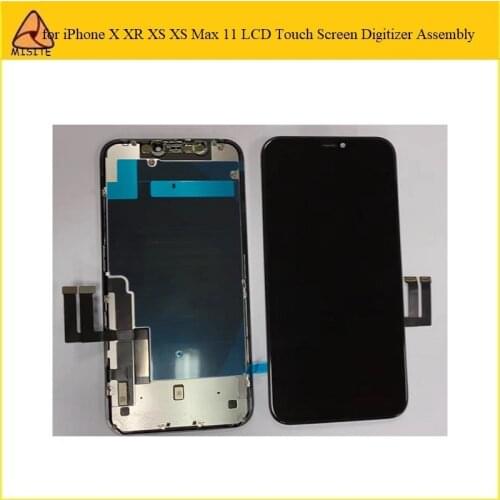 1Pc AAA+++ for i Phone 11 X XS XS Max XR Screen LCD Display Touch Digitizer Assembly Complete with LCD Metal
