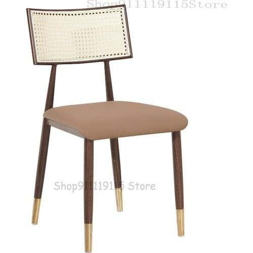 Customized Nordic Designer Rattan Back Dining Chair Household Soft Bag Chair Net Red B & B Restaurant Coffee Shop Leisure Chair