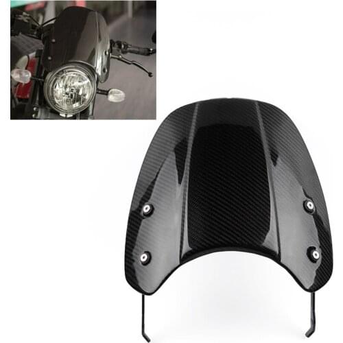 Motorcycle Carbon Fiber Front Windscreen Windshield Screen with Bracket for DUCATI Scrambler 2015 2016 2017 Wind Deflector