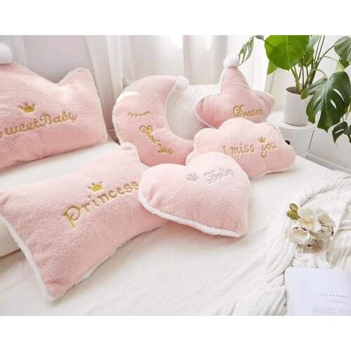 INS Nordic Pink Cloud Crown Plush Toys Cute Moon Star Stuffed Sofa Pillow/Cushion Kids Girl Room Decor Kids Birthday Xmas Gift
