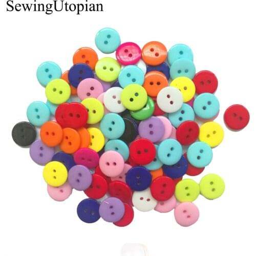 100PCS Round Resin Buttons Sewing Tools Decorative Button Scrapbooking Garment DIY Apparel Accessories Sewing Buttons Wholesale