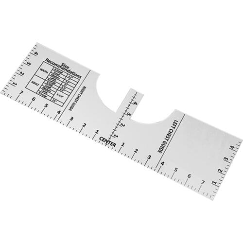 Hot Sale T-Shirt Alignment Ruler T-Shirt Ruler for Guiding T-Shirt Design Fashion T-Shirts Center Design Tool with Size Chart