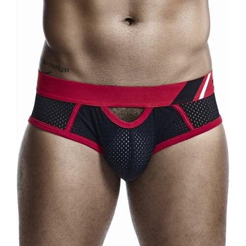 Fashion Sexy Underpants Men Briefs Breathable Mesh Underwear Briefs New Designed Low-waist Hollow Male Panties Gay Underwear