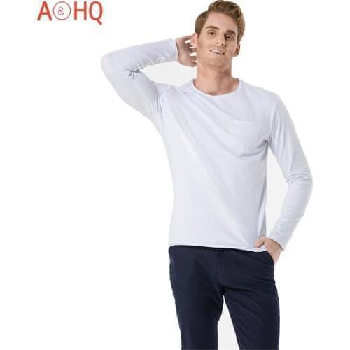 Long Sleeve Mens T Shirt Black White V Neck Tshirt Cotton Polyester 2021 Plus Size Spring Autumn Tees Top