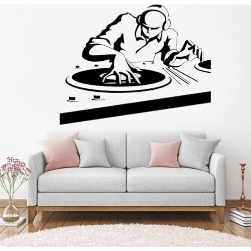 Music DJ Wall Stickers Night Club Pop Music Style Wall Decals Night Club Decoration Removable Vinyl Music DJ Wall Mural DA28