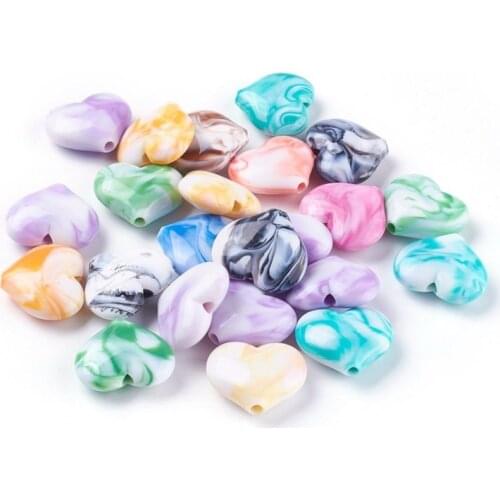 About 230pcs/500g Acrylic Imitation Gemstone Heart Shape Bead for jewelry making DIY bracelet necklace 20x23x8~8.5mm F70