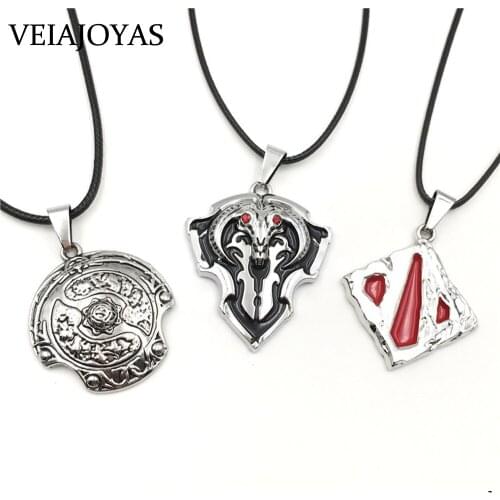 Defense of the Ancients Pendant Necklaces Dota Logo Alloy Necklace Pioneer Champions Shield Charms Necklace Women Kolye Collares