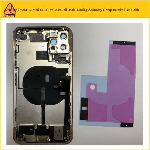 Full Assembly Housing Cover For iPhone 11/11 Pro/11 Pro Max Back Cover Rear Door Chassis Middle Frame With Flex Cable EU Version