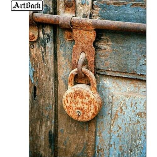 Full square/round diy 5d diamond painting door lock diamond mosaic rust lock diamond embroidery handmade crafts