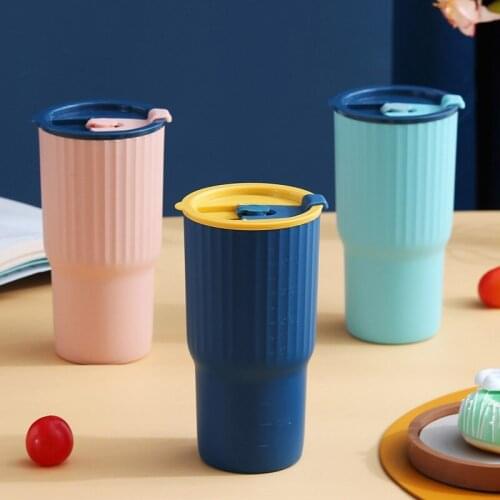 Portable handy coffee mug student creative plastic straw cup water bottle reusable car milk tea milk cup drinking cup drinkware