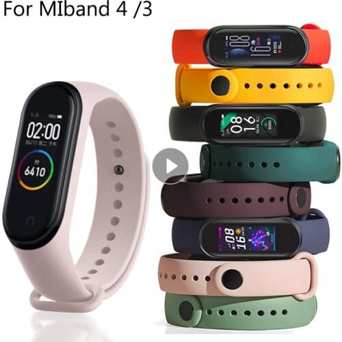 Strap For Xiaomi Mi Band 3 4 Silicone Wristband Bracelet Replacement For Xiaomi Band 3 4 Wrist Color Soft Strap Accessories