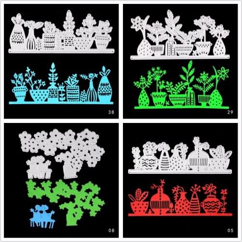 AZSG plant cutting mold template DIY decorative greeting card album embossed metal craft