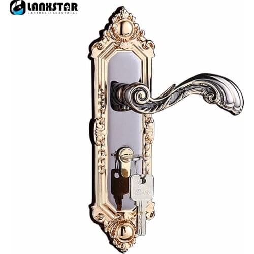 Homegrown Top Zinc Alloy Handle Lock Door-lock High Grade Indoor Locker Mute Brass Lockcore Handle-locks