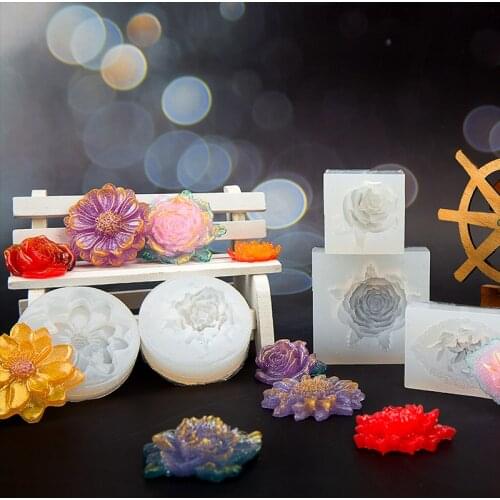 DIY Silicone 3D Flower Moulds Mold Resin Jewelry Pendant Making Tool Crafts New