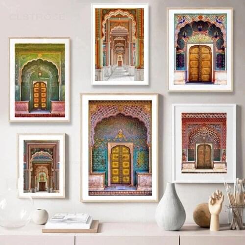 Modern Morocco Door Paintings On The Wall Vintage Poster World Architecture Wall Art Picture Nordic Canvas Painting Home Decor