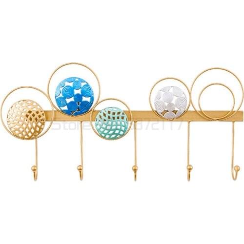 Light luxury iron wall decoration wall hanging hook Living room porch wreath hook No trace No hole hanging wall coat hangers