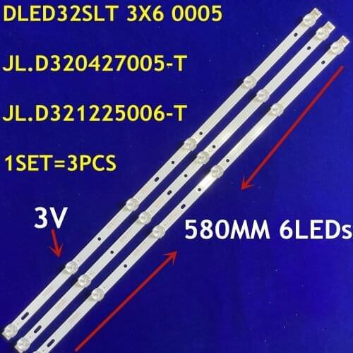 LED Backlight Strip 6LEDs(3V) DLED32SLT 3X6 0005 JL.D320427005-T JL.D321225006-T For HD32 32EALJ 32L 301C18 HV320WHB-N80