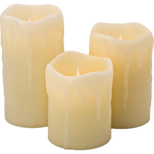 Jumping Flame LED Candles Lights Dancing Flame with Real Wax Pillar, Flameless Battery Operated LED Lights Moving Flame