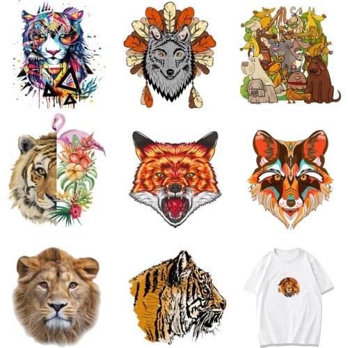 Iron-on Transfers for Clothing Patches Clorhing Stickers Stripe Dress Diy Tiger Patch Fusible Applique Vinyle Thermocollant A