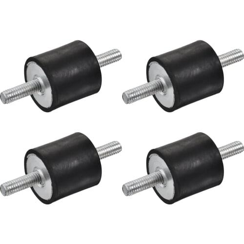 Uxcell M6 Rubber Mounts, 4pcs Male/Male Shock Absorber, D25mmxH25mm for Motor Generator Compressor Garage Reverse Pump