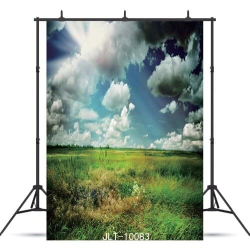 Blue Sky Clouds Grass Vinyl Photography Background For Portrait Children Wedding Party Backdrop Photo Booth Studio Photocall