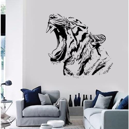 YOYOYU Art Home Decor Tiger Head Wall Decal Vinyl Sticker Bedroom Living Room Decoration Mural Wallpaper Home Design WW-521