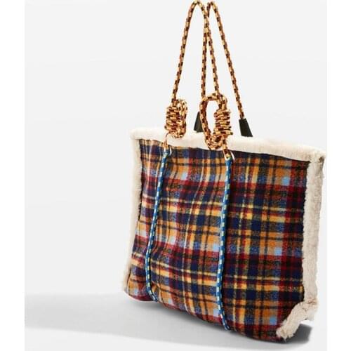 Winter collation Designer versatile casual Tote Bags Functional package high-capacity shoulder bag handbag valise Woolen Plaid
