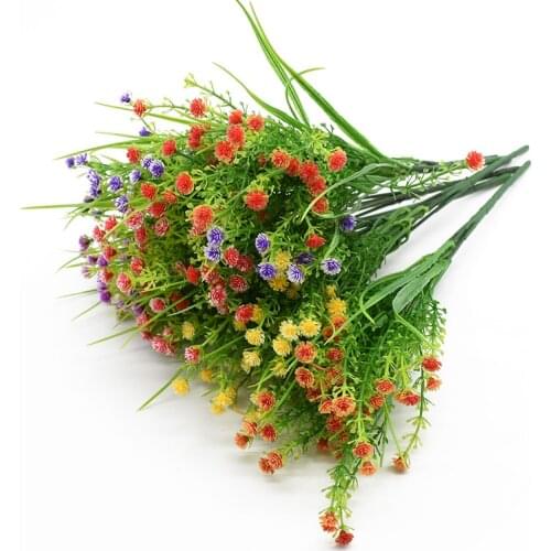 1 bunch artificial plants plastic flower vase for home decor wedding decorative flower Living room display ornamental flowerpot