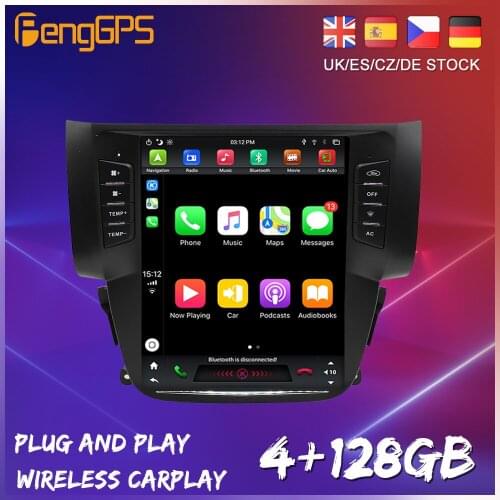 128G Tesla Style Screen For Nissan Sylphy 2012 2013 - 2017 Car Radio Multimedia Video Player Navigation GPS Android Auto 2 din