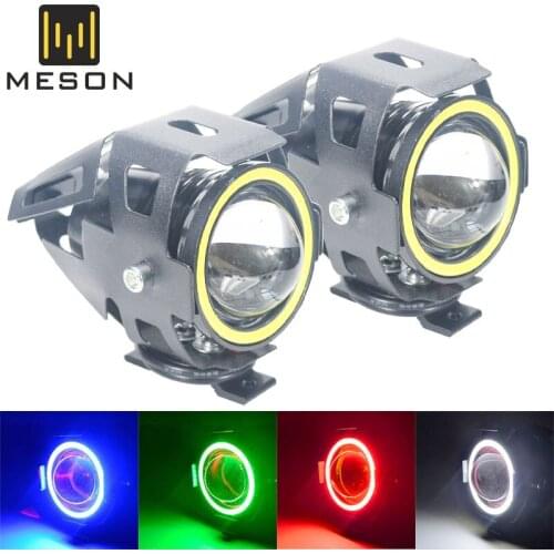 2PCS U7 LED Motorcycle Headlight Motor Fog Lights Motorbike Spotlight Moto Driving Car Fog Spot Head Light 3000LM 125W