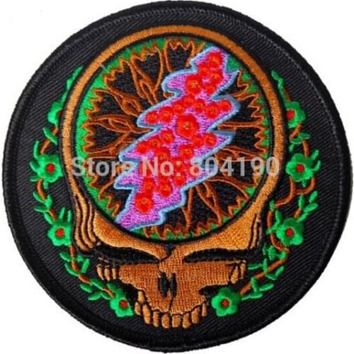 3.5" GRATEFUL DEAD SKULL Logo Music Band Embroidered IRON ON Patch Rock Punk Heavy Metal accessories clothes backpack diy