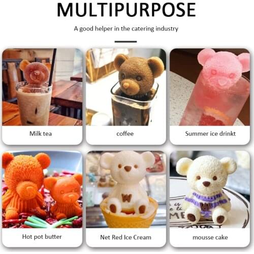 3D Toy Bowknot Bear Silicone Mold Fondant Cake Border Moulds Chocolate Mould Cake Decorating Tools Kitchen Baking Tool