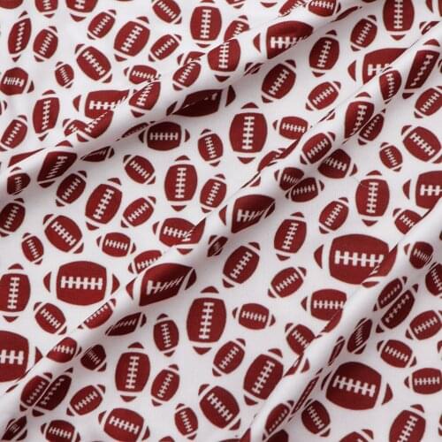 50*145cm Football Baseball Double Brushed Poly Knit Stretch Sewing Quilting Fabric Needlework DIY Handmade Cloth,1Yc18893