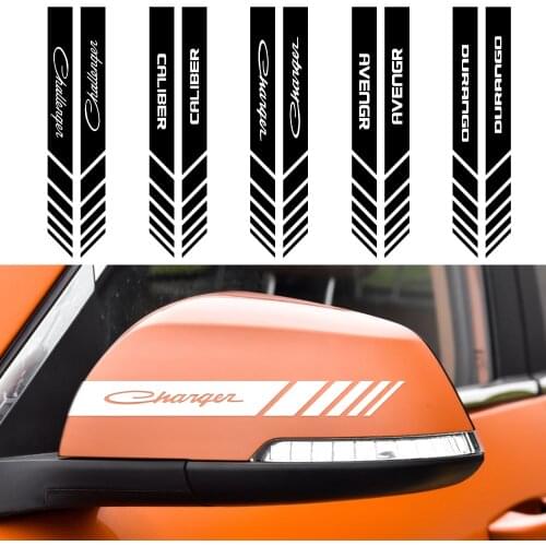 2PCS Car Accessories Rearview Mirror Decoration Protector Stickers For Dodge SXT Challenger RAM Charger RAM 1500 Avenger