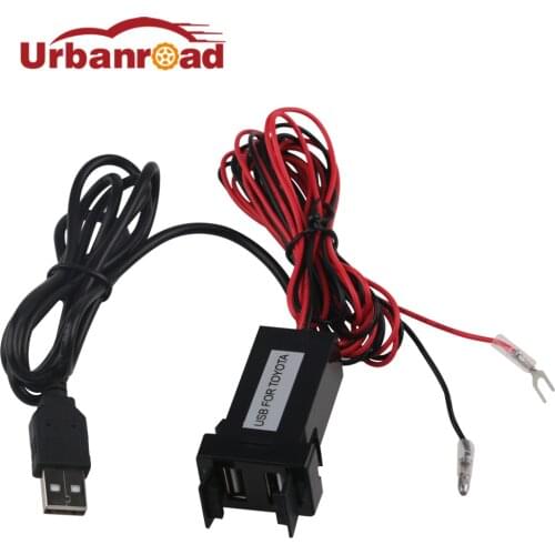 Car 12v 24v 2.1A audio usb adapter port cable charger socket interface MP3 Audio Input For Phone Ipad toyota Auto