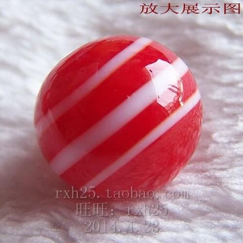 Free shipping 20pcs/lot Wonderful porcelain ball 16 mm red and white line glass beads glass marble ball tank vase decoration