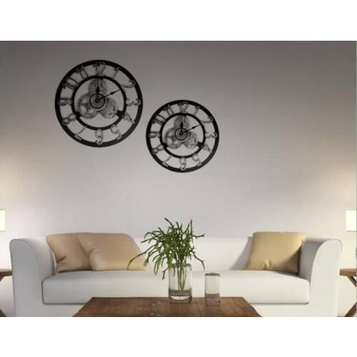 1PC Large Wall Clock Industrial Style Vintage Clock European Steampunk Gear Wall Home Decoration Dodern 3D Home Decor. JL 295