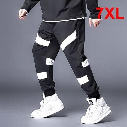 Baggy Pants Men Hip Hop Streetwear Pant White Stripes Sweatpants Male Jogger Oversize Fashion Trousers Big Size 7XL