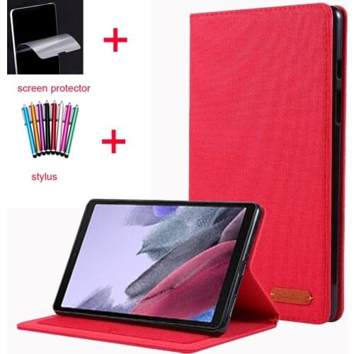 Stand case For Samsung Tab A7 Lite Case 2021 8.7 inch Flip Cover SM T220 T225 Tablet Cover+screen protecotor+stylus