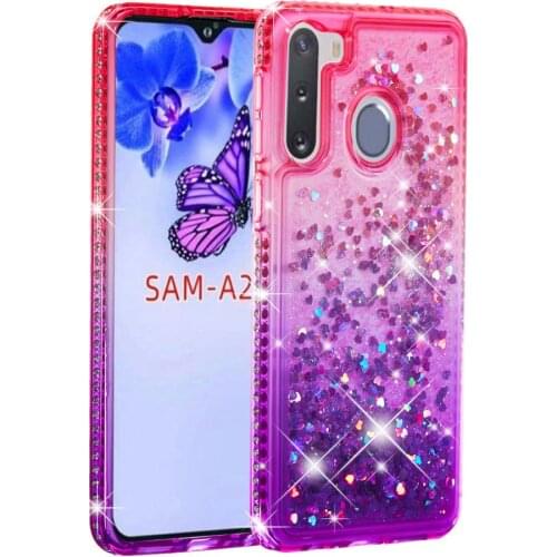 For Huawei P Smart PSmart 2017 2019 Fashion Gradient Glitter Quicksand Transparent Phone Case Diamond Shockproof TPU Back Cover