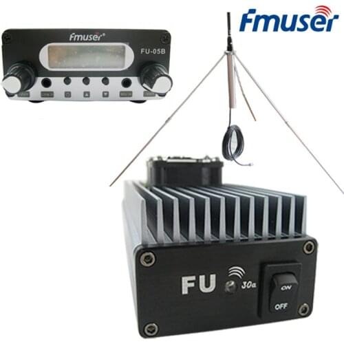 FMUSER Professional FU-30A 30W FM Power Amplifier Set For FM Transmitter Broadcast+FU-05B 0.5W FM Exciter+1/4 Wave GP100 Antenna
