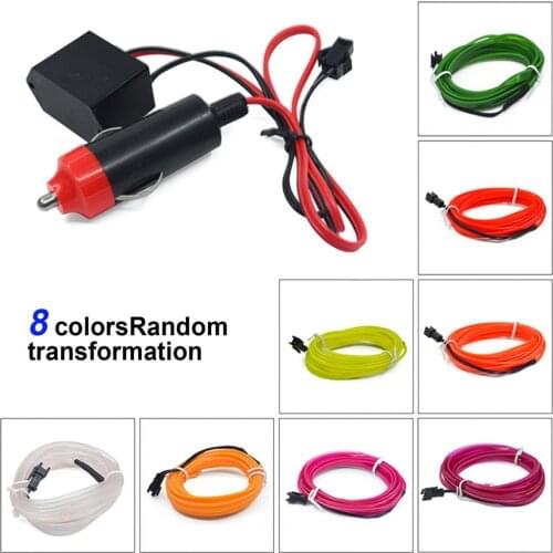 Car Wire Light Flexible Bendable PVC Car Styling Neon LED Lamp Interior Decor 4m Car Cold Light Interior Clip-on Luminous Wire