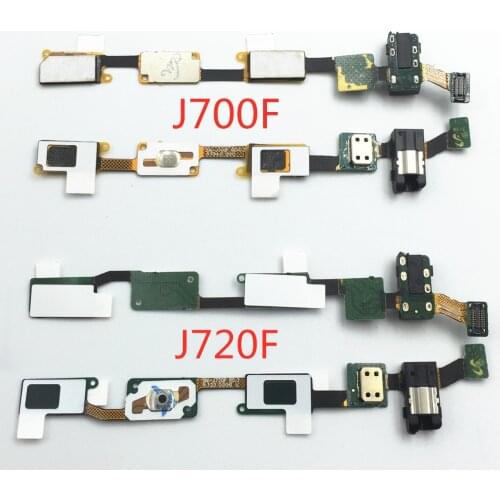 1pcs New Button Menu Return Key Sensor Flex Cable With Audio Earphone Jack For Samsung Galaxy J7 J700F J720F Replacement Parts