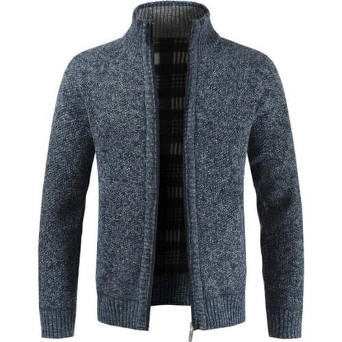 Men Warm Thick Fashion Business Casual Sweater Cardigan Men Brand Slim Fit Knitwear Outwear Warm Winter Sweater Jumper