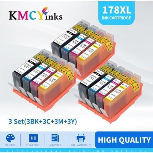 KMCYinks 4pcs Compatible for hp178 Ink Cartridges for HP 178 178XL with chip for hp 6510 B010B B109a B109n B110a B210b 3070A