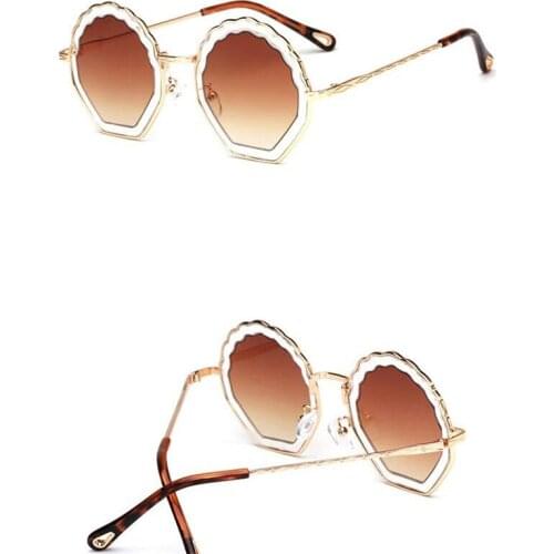 Round frame lace sunglasses personality versatile sunglasses women trend sunglasses Flower frame ocean piece sunglasses