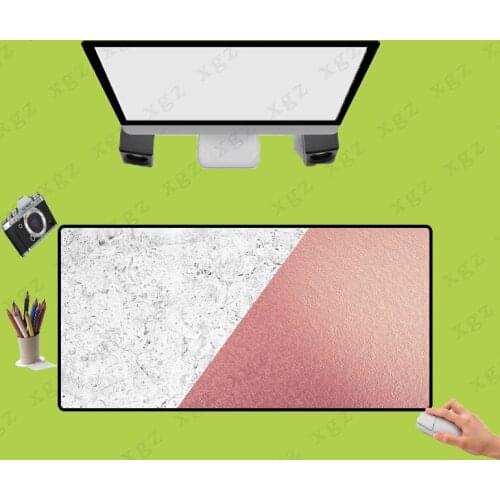 XGZ Fashion White and Pink Marble Gaming Mouse Pad Home Desk Decoration Speed Version Player Game Laptop Locking Edge Mouse Mats