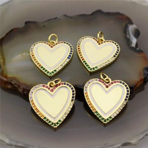 20*20mm 10pcs/lot New arrival cz pendant,fashion heart shape pendant, handmade diy necklace/bracelet/earring compent