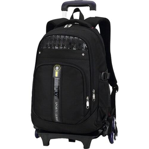Rolling Backpack for Boys Girls Wheeled Backpack Trolley School Bags Travel Luggage with 6 Wheels Mochila