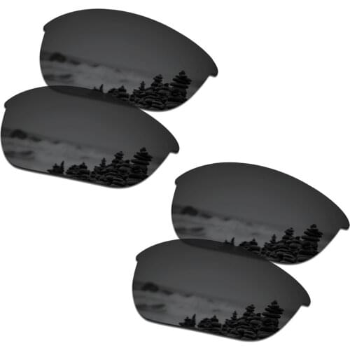 SmartVLT 2 Pairs Polarized Sunglasses Replacement Lenses for Oakley Half Jacket 2.0 Stealth Black and Stealth Black